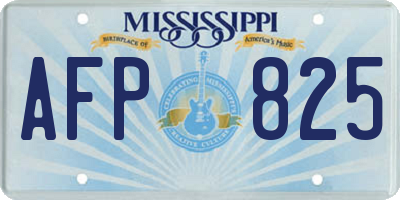 MS license plate AFP825
