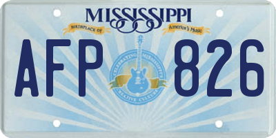 MS license plate AFP826
