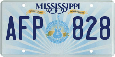 MS license plate AFP828