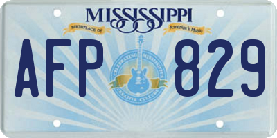 MS license plate AFP829