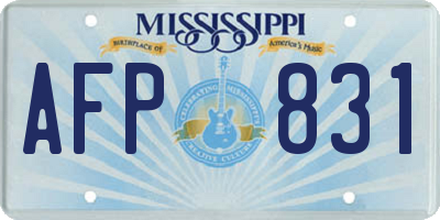 MS license plate AFP831