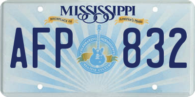 MS license plate AFP832