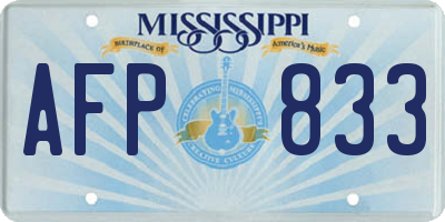 MS license plate AFP833