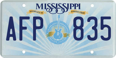 MS license plate AFP835