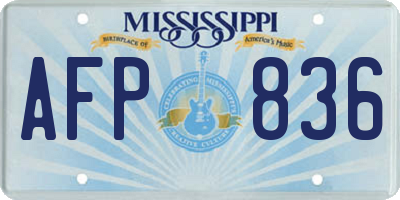 MS license plate AFP836
