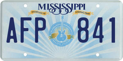 MS license plate AFP841