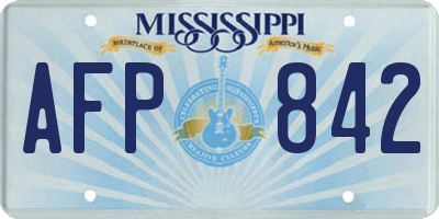 MS license plate AFP842