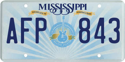 MS license plate AFP843