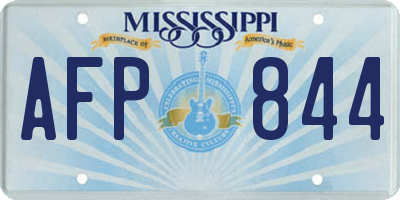 MS license plate AFP844