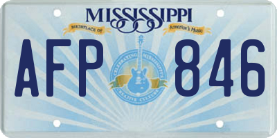 MS license plate AFP846