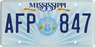 MS license plate AFP847
