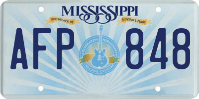 MS license plate AFP848