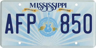 MS license plate AFP850
