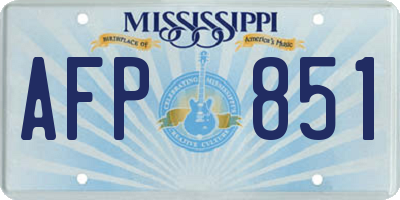 MS license plate AFP851