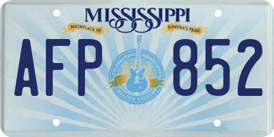MS license plate AFP852