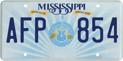MS license plate AFP854