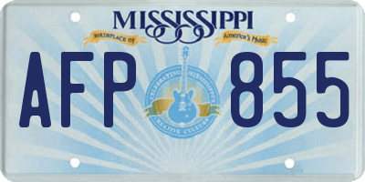 MS license plate AFP855