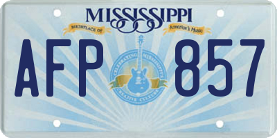 MS license plate AFP857