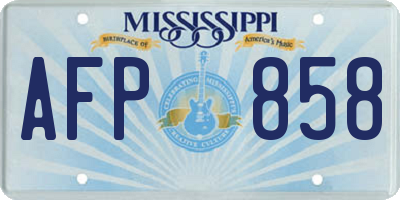 MS license plate AFP858