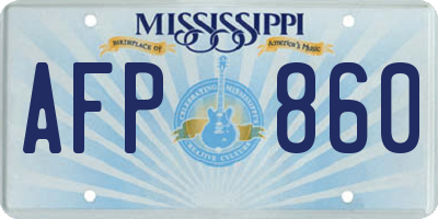MS license plate AFP860
