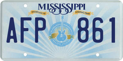 MS license plate AFP861