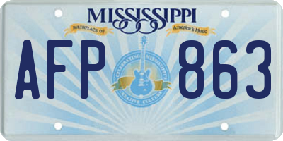 MS license plate AFP863