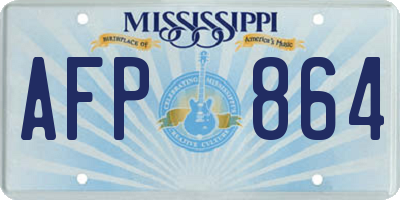 MS license plate AFP864