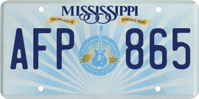 MS license plate AFP865