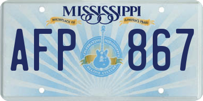 MS license plate AFP867