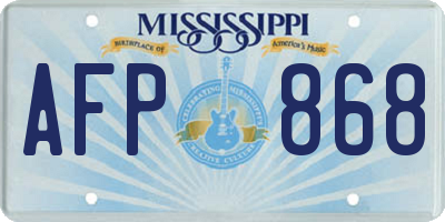 MS license plate AFP868