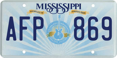 MS license plate AFP869