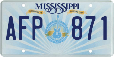 MS license plate AFP871