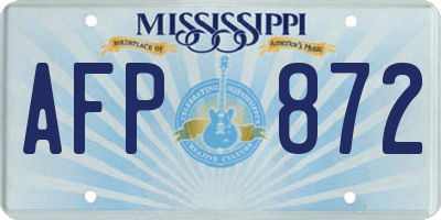 MS license plate AFP872