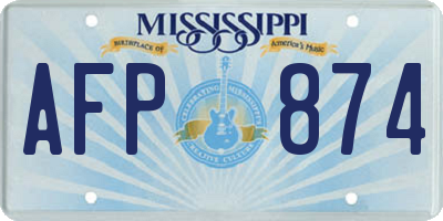 MS license plate AFP874