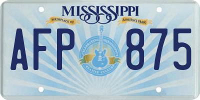MS license plate AFP875