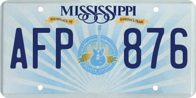 MS license plate AFP876