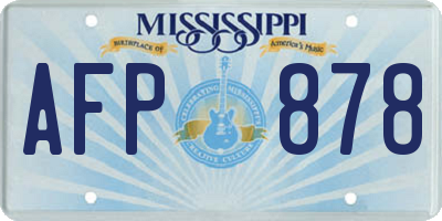 MS license plate AFP878