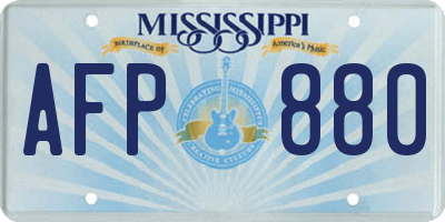 MS license plate AFP880