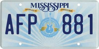 MS license plate AFP881
