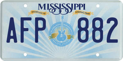 MS license plate AFP882
