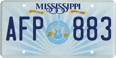 MS license plate AFP883