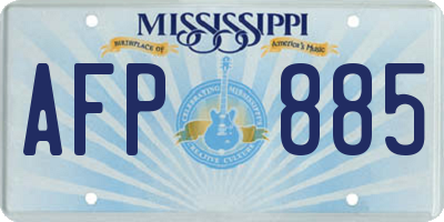 MS license plate AFP885