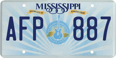 MS license plate AFP887