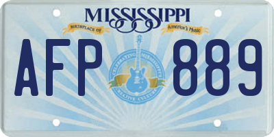 MS license plate AFP889