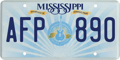 MS license plate AFP890