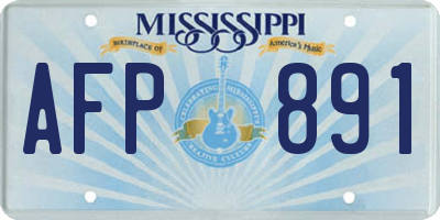 MS license plate AFP891