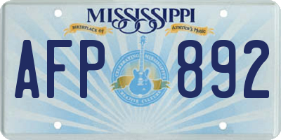 MS license plate AFP892