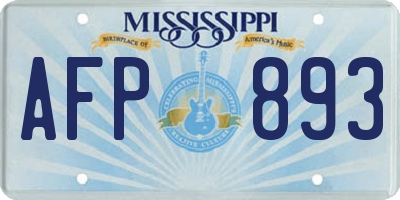 MS license plate AFP893