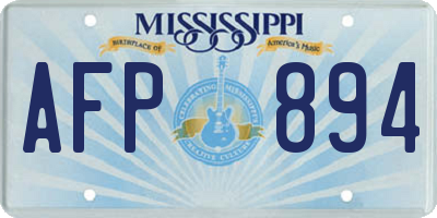 MS license plate AFP894