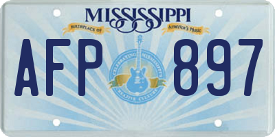 MS license plate AFP897